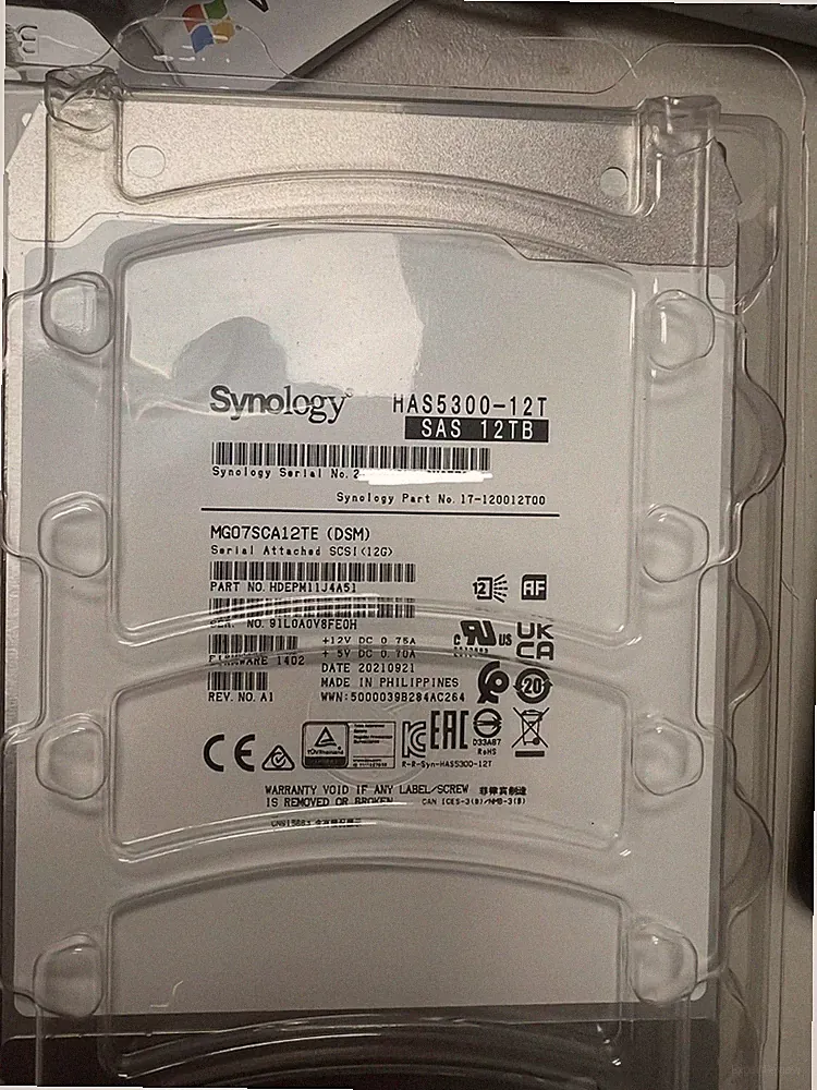12TB Synology SAS HAS5300 7200RPM 3.5" Internal HDD HAS5300-12T