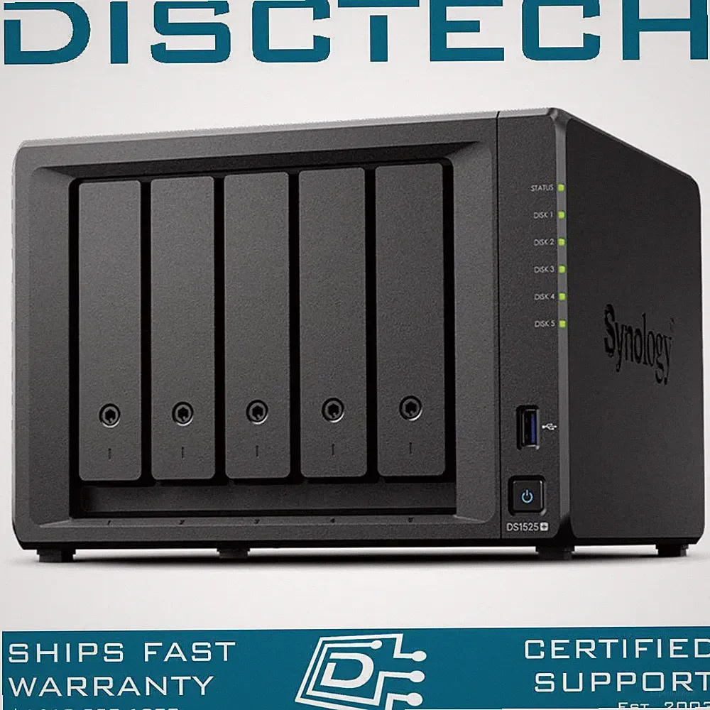 Synology 100TB DS1525+ 5-Bay 5x 20TB Enterprise 24/7 8GB RAM NAS Server