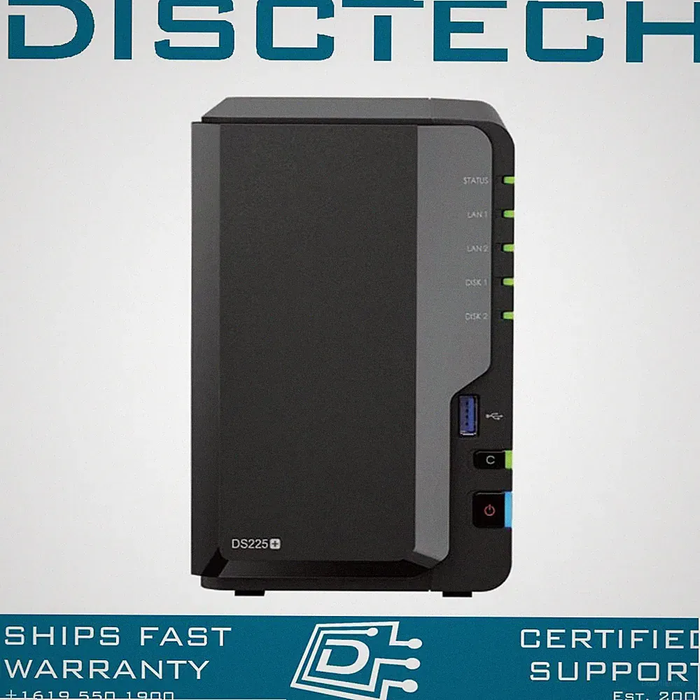 Synology 4TB DS225+ 2-Bay NAS Server w/ 2x 2TB Synology Plus SATA HDDs