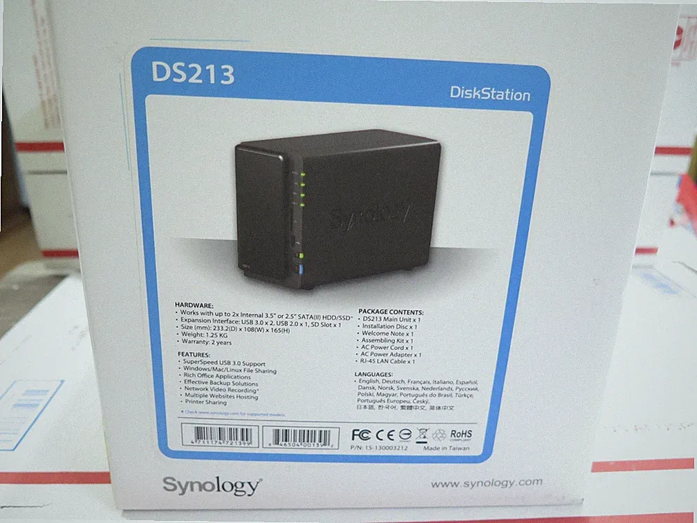 Synology DS213 2-Bay DiskStation NAS Server With 8TB (4TB x2 Drives)
