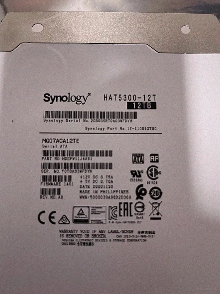 Synology 12 TB hard drive