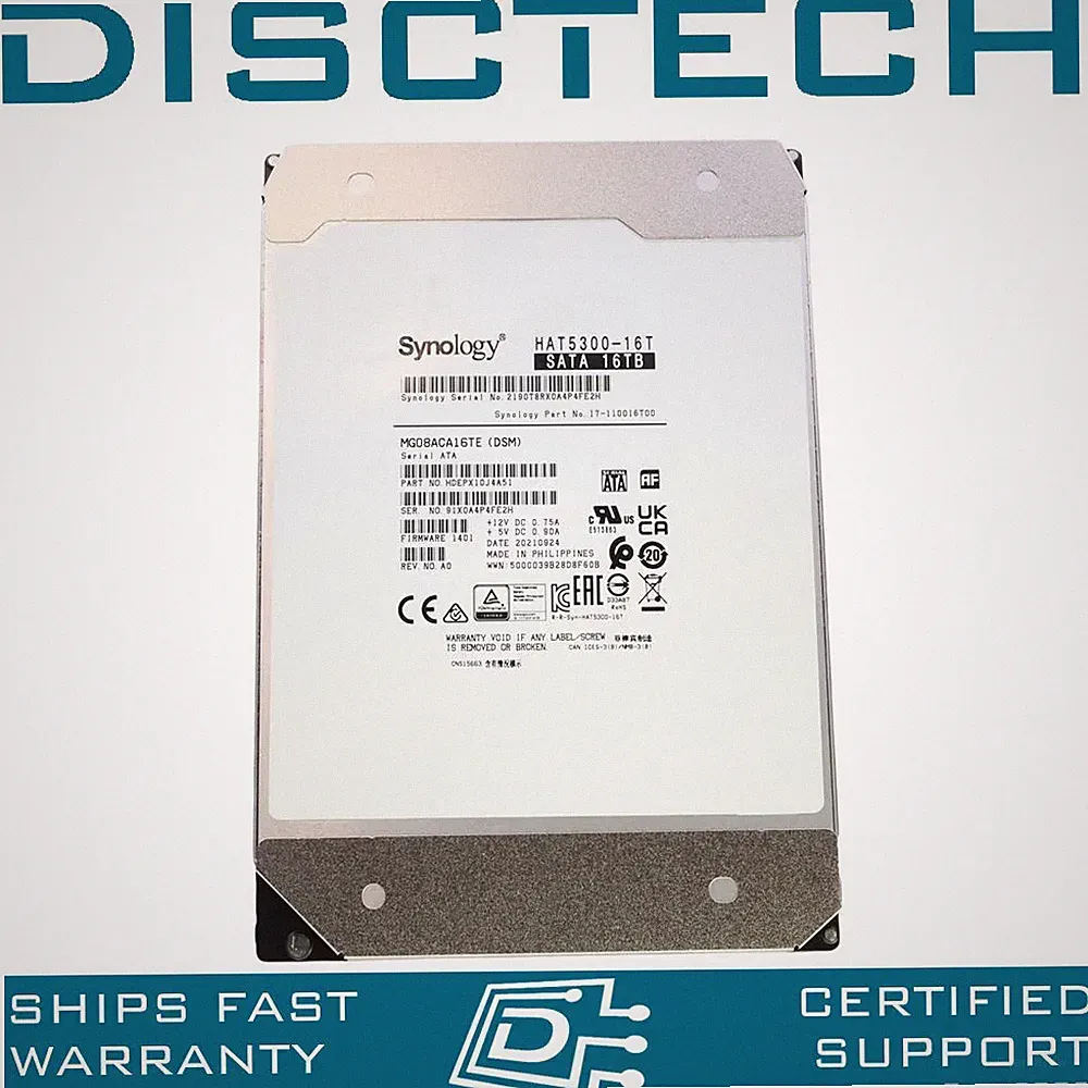 Synology HAT5300-16T 16TB 3.5" 6Gbps 7.2K RPM 512E Enterprise SATA HDD
